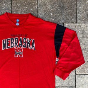 NCAA Nebraska Cornhuskers College Football Red Long Sleeve Shirt Size 2XL XXL